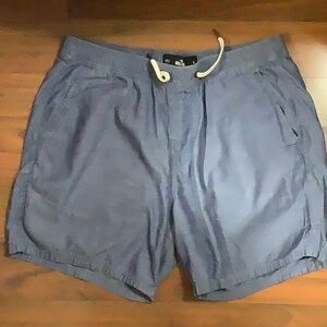 Abercrombie & Fitch women twill blue linen shorts size L